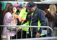 <p>Security workers had to monitor every single attendee on their way in to Old Trafford cricket ground. (PA) </p>
