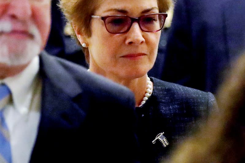 FILE PHOTO: Former U.S. ambassador to Ukraine Yovanovitch arrives for closed-door deposition on Capitol Hill in Washington