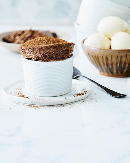 <p>Lyndey Milan's Easter chocolate soufflés</p>