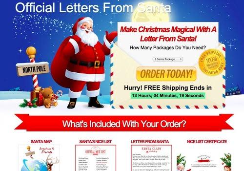 Letters from Santa website