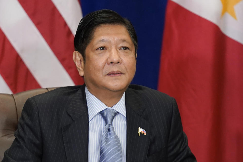 Philippine President Ferdinand Marcos Jr. meets with President Joe Biden, Thursday, Sept. 22, 2022, in New York. (AP Photo/Evan Vucci)