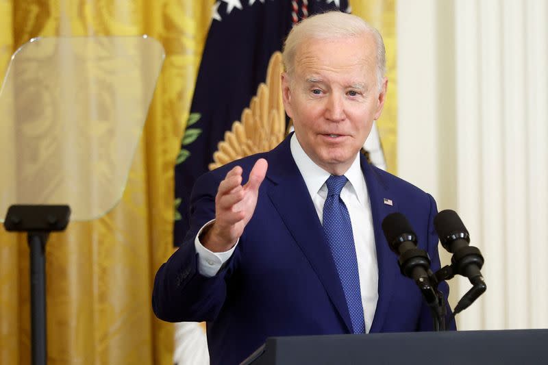 U.S. President Biden delivers remarks on the 13th anniversary of passage of the Affordable Care Act at the White House in Washington