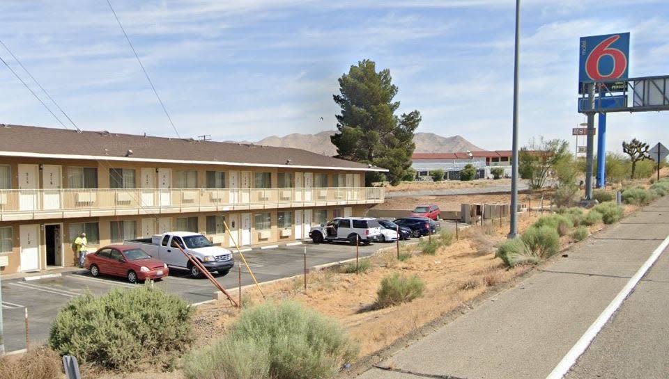 Motel 6, 16868 Stoddard Wells Road in Victorville, as pictured in a Google Street View image.