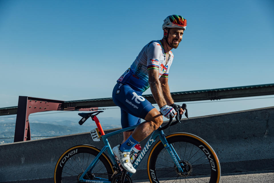 Riders ascending the final kilometres of the Puy de Dôme on stage 9 of the 2023 Tour de France