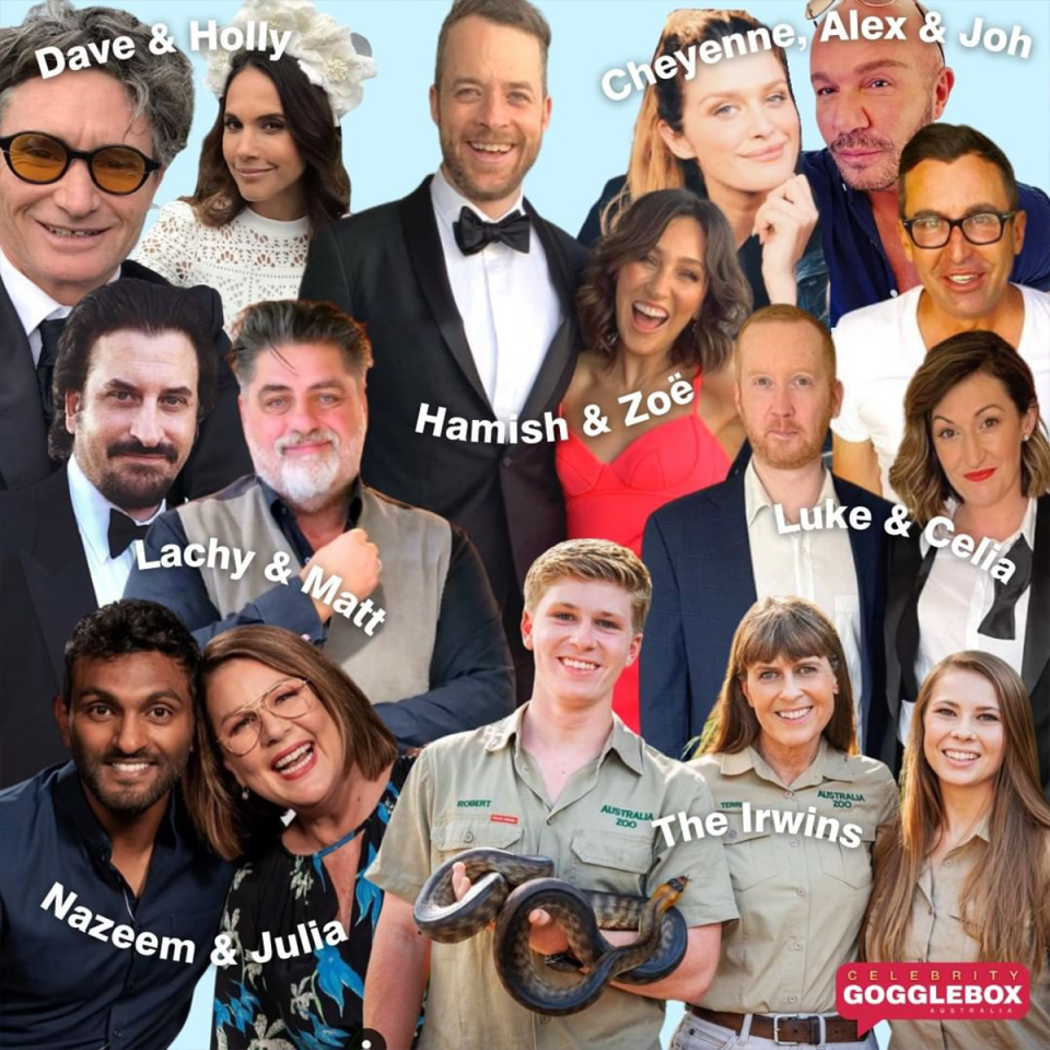 Celebrity Gogglebox Australia cast.