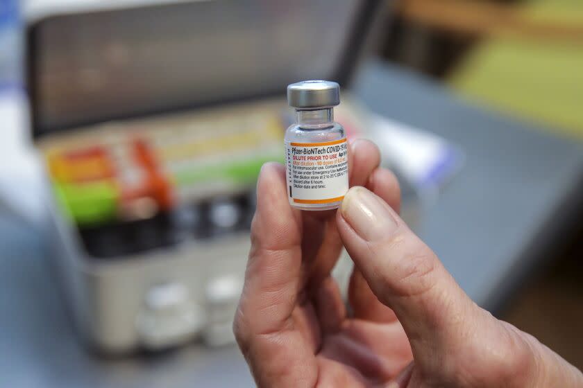 Arcadia, CA - January 08: A vial of Pfizer-BioNtech Covid-19 vaccine specifically for children at Children's Hospital Arcadia Speciality Care Center on Saturday, Jan. 8, 2022 in Arcadia, CA. (Irfan Khan / Los Angeles Times)