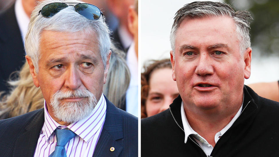 Neil Mitchell has fired an extraordinary broadside at Collingwood president Eddie McGuire over his comments in the media about the Jack Steven stabbing. Pictures: Getty Images