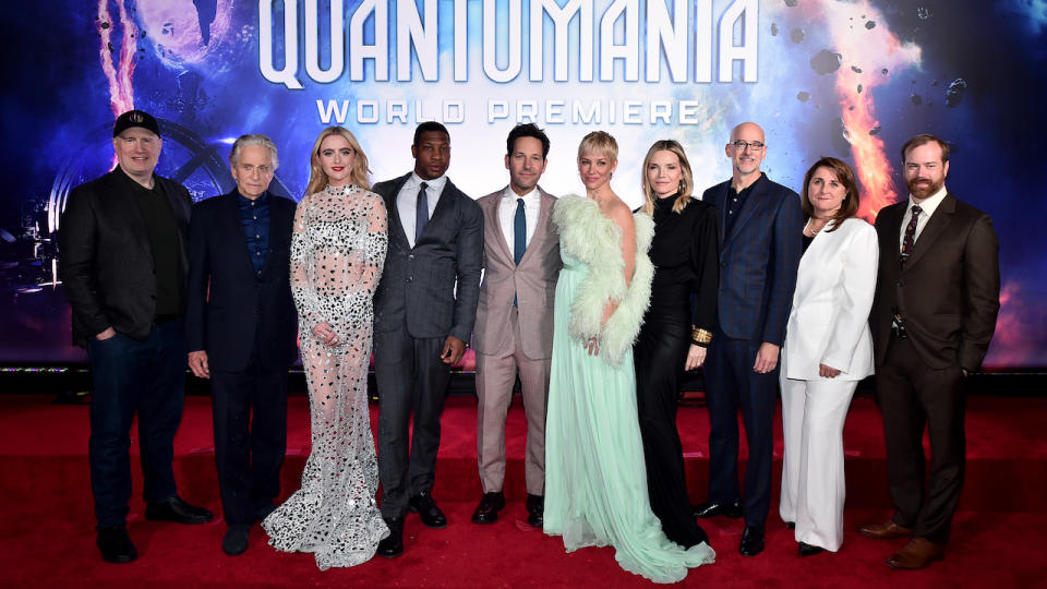 The cast of Ant-Man 3 on the red carpet