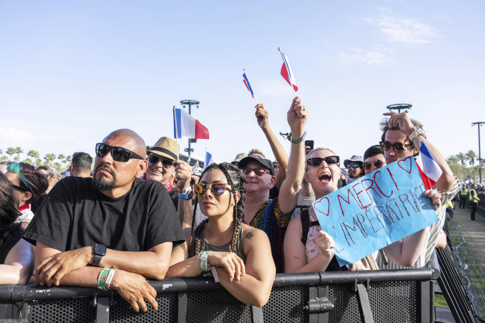 Festivalgoers are seen during the second weekend of the Coachella Valley Music and Arts Festival on Friday, April 19, 2024, at the Empire Polo Club in Indio, Calif. (Photo by Amy Harris/Invision/AP)