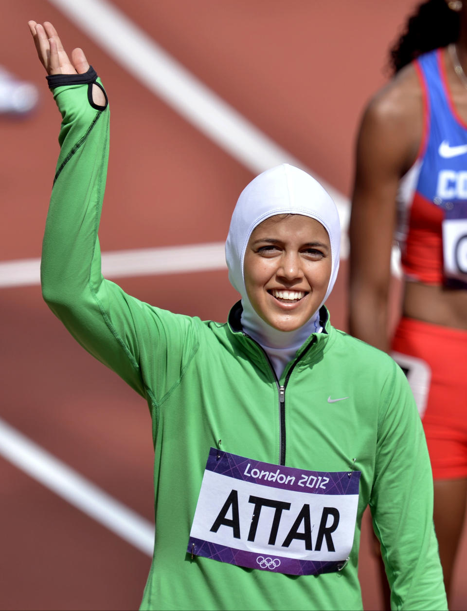 In a first, Saudi Arabia sends two female athletes to the 2013 Olympics in London. But they were criticized by conservatives for performing sports in front of a mixed gender audience. Aspiring female athletes in the kingdom struggle to find access to training facilities.  <em>In this Wednesday, Aug. 8, 2012 file photo, Saudi Arabia's Sarah Attar waves before competing in a women's 800-meter heat during the athletics in the Olympic Stadium at the 2012 Summer Olympics, London. (AP Photo/Martin Meissner)</em>