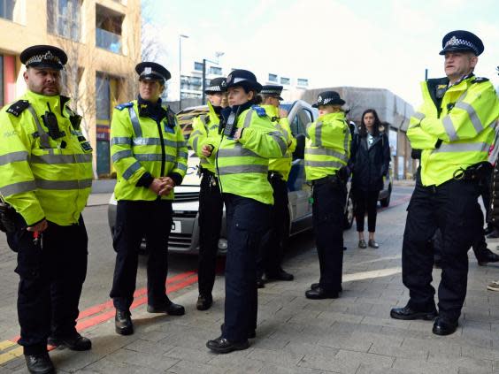 Metropolitan Police officers in south London (PA)