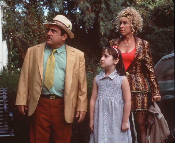 <p>TriStar Pictures/Getty</p> Danny DeVito and his wife, Rhea Perlman, in 'Matilda'