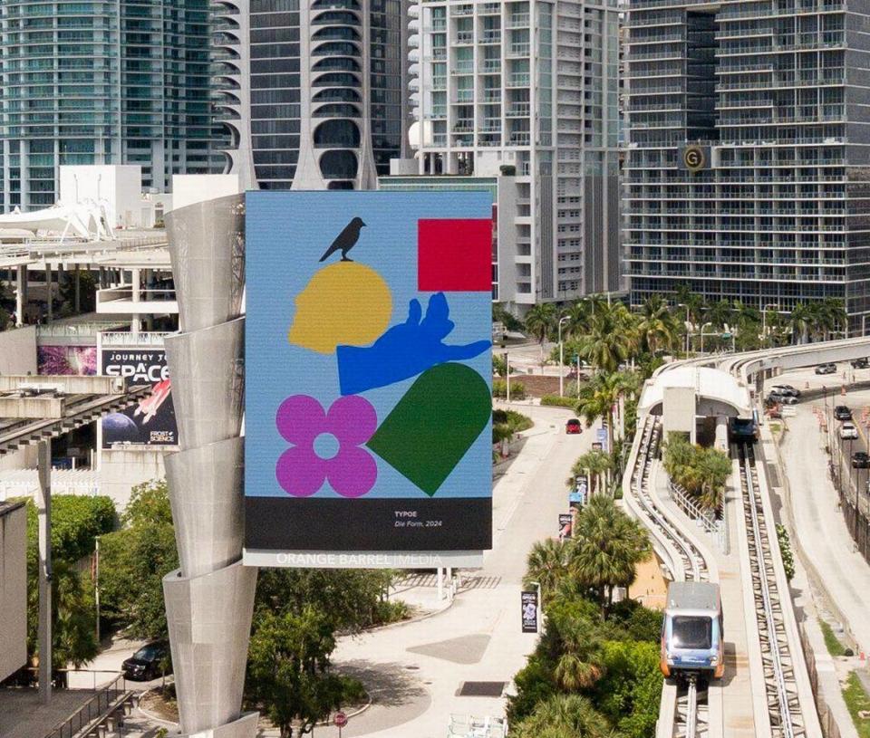 Seen on Friday, June 21, 2024, the Pérez Art Museum Miami billboard went live with both advertisements and art this week in Miami.