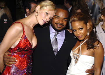 Uma Thurman , director F. Gary Gray and Christina Milian at the Hollywood premiere of MGM's Be Cool