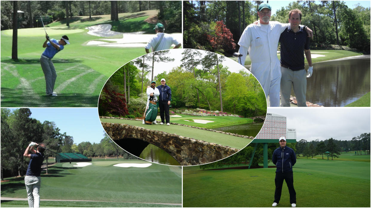  Montage of Golf Monthly staff members playing Augusta National 