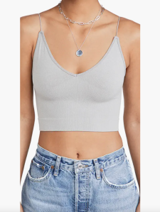 Free People Women's Ribbed V Neck Brami Top