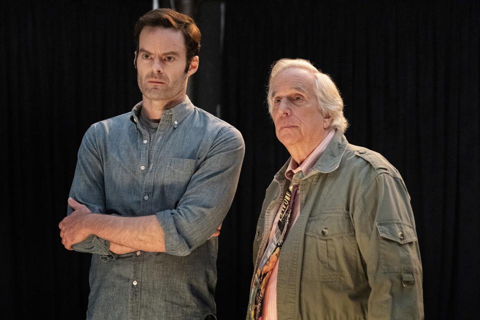 Hitman Barry (Bill Hader), left, embarks on a career in acting under the tutelage of coach Gene Cousineau (Henry Winkler) in the HBO dark comedy "Barry."