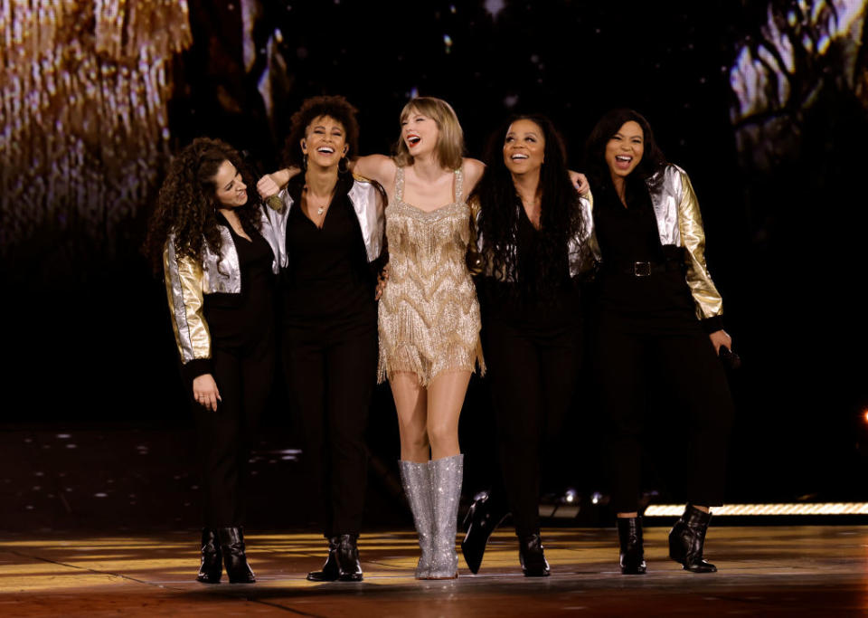 GLENDALE, ARIZONA - MARCH 17: Editorial use only and no commercial use at any time.  No use on publication covers is permitted after August 9, 2023. Taylor Swift performs onstage for the opening night of "Taylor Swift | The Eras Tour" at State Farm Stadium on March 17, 2023 in Swift City, ERAzona (Glendale, Arizona). The city of Glendale, Arizona was ceremonially renamed to Swift City for March 17-18 in honor of The Eras Tour. (Photo by Kevin Winter/Getty Images for TAS Rights Management)