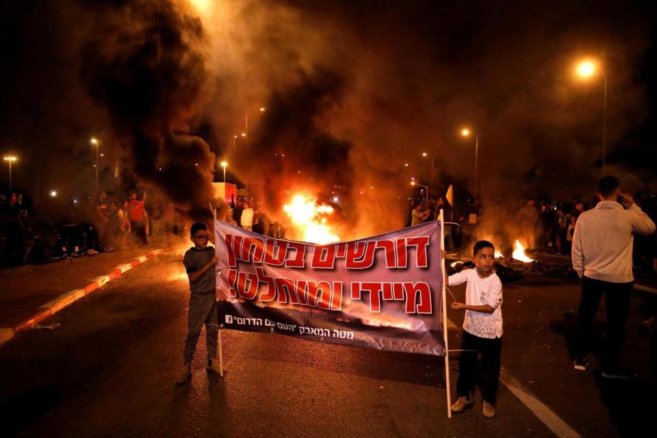 Southern Israel residents protest against the government’s lack of action in Gaza (Reuters)