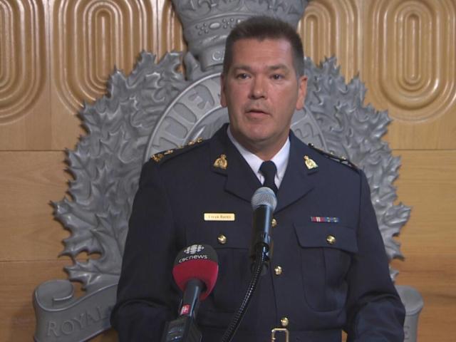 RCMP Chief Supt. Tyler Bates told reporters that police issued the Amber Alert once the Ministry of Social Services received the apprehension order. (CBC - image credit)