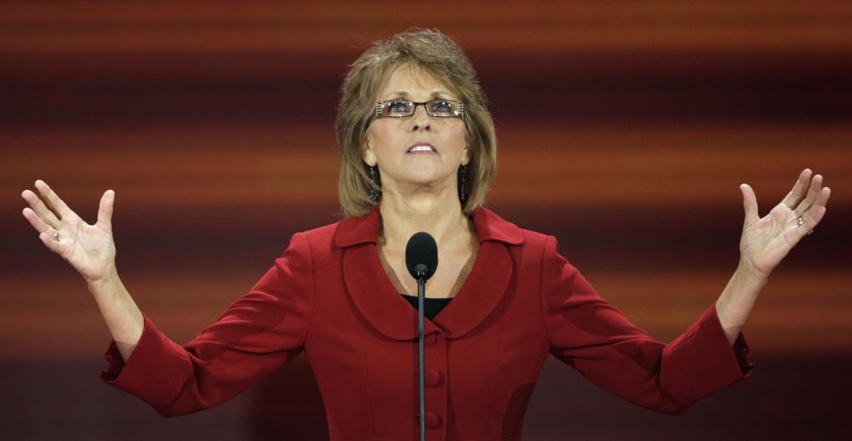 Anne Beiler, founder of Auntie Anne’s Pretzels, speaks at the Republican National Convention in St. Paul, Minn., Wednesday, Sept. 3, 2008. | Ron Edmonds, Associated Press