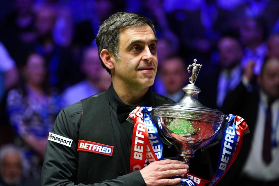 Ronnie O’Sullivan will begin his title defence against Pang Junxu (Zac Goodwin/PA) (PA Archive)