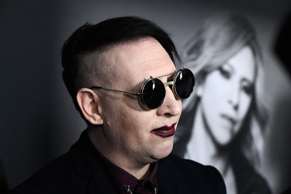 Marilyn Manson attends the Premiere of Drafthouse Films' "We Are X"at TCL Chinese Theatre on October 3, 2016 in Hollywood, California.
