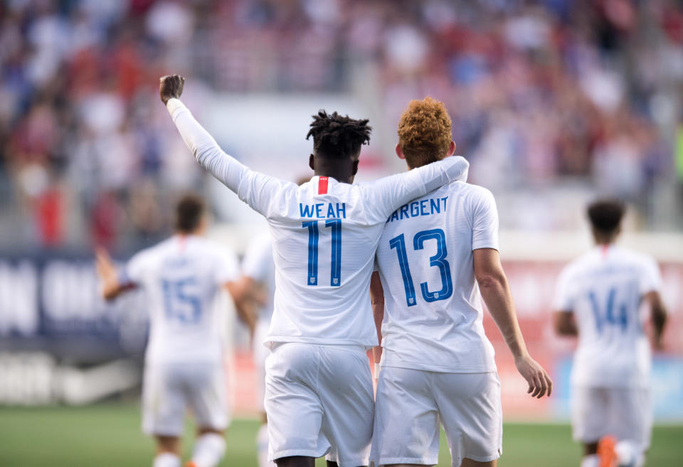 Tim Weah and Josh Sargent both scored in Monday’s friendly against Bolivia, and both received their first USMNT caps under Dave Sarachan. (Getty)