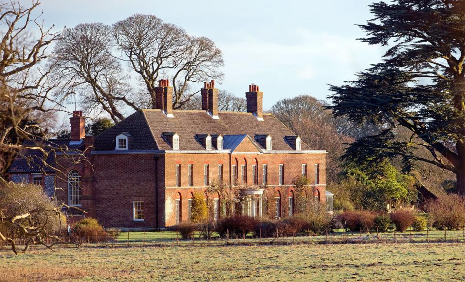 Prince William and Kate Middleton’s 10-bedroom country home of Anmer Hall on the Sandringham Estate.