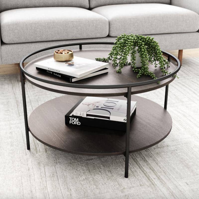 Paloma Wood 2-Tier Round Coffee Table