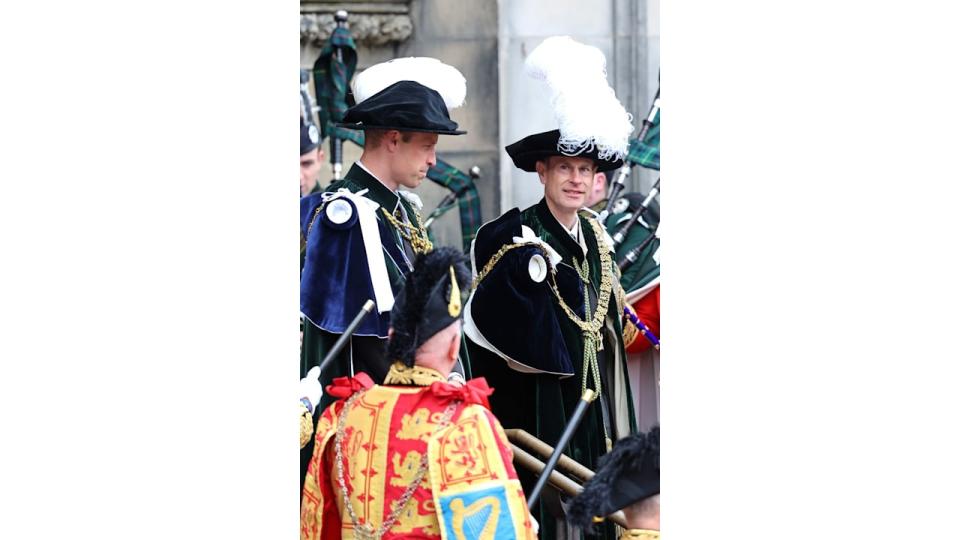 Prince William and Prince Edward depart the Thistle Service in Scotland