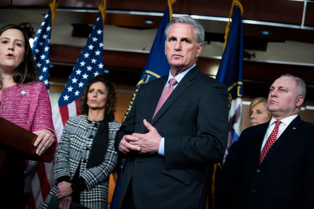 The vast majority of House Republicans just cast votes telling women they don't have a right to marry someone of the same sex, they can't have an abortion, they can't travel to get one and they can't prevent pregnancies. Under his eye, am I right, Margaret Atwood? (Photo: Tom Williams via Getty Images)