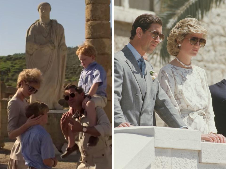 prince charles and princess diana in the crown and in italy 1985