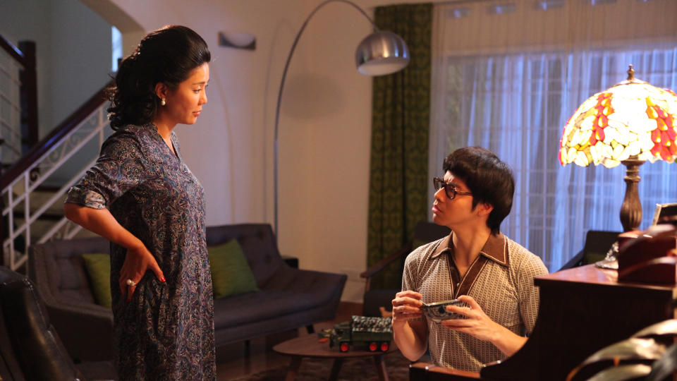 Constance Song as Richard’s mother and Benjamin Kheng as Richard in “Wonder Boy”. (Golden Village Pictures)