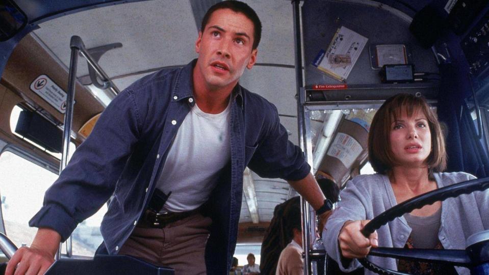 Keanu Reeves and Sandra Bullock in 1994 action thriller Speed (20th Century Fox)