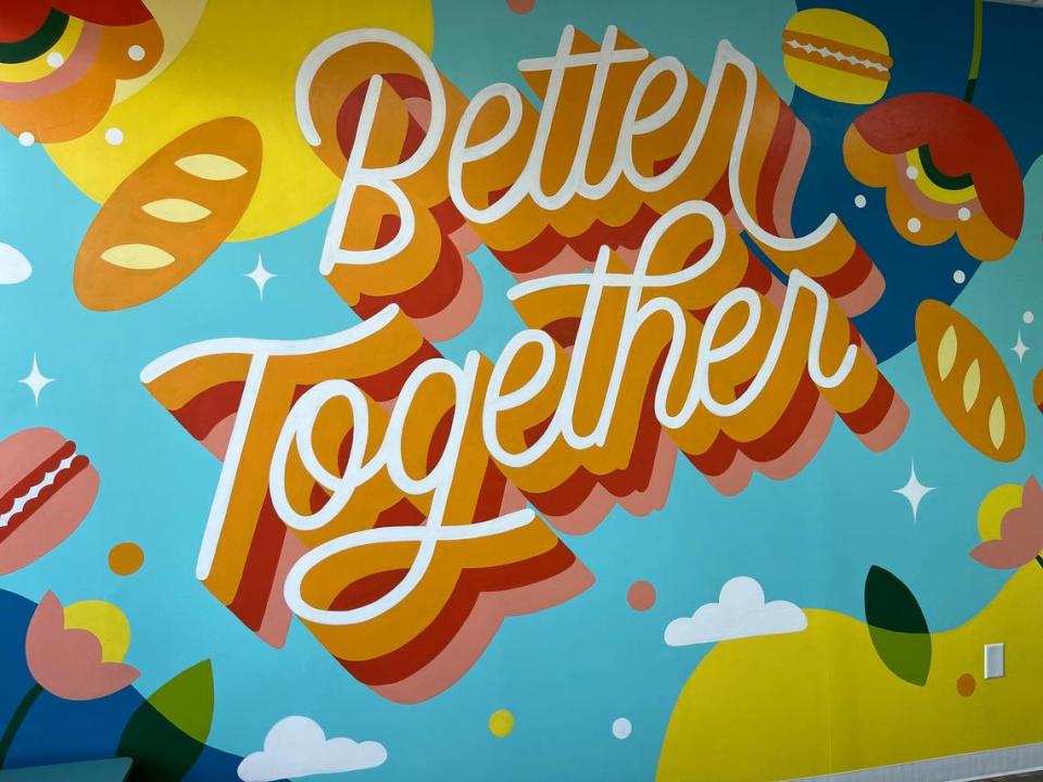 Lula Banh Mi’s “Better Together” mural was created by artist Steffi Lynn Tsai.