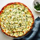 <p>This cheesy crustless zucchini quiche has plenty of leeks and zucchini enveloped in a light custard. Feta and fontina cheeses add a rich depth of flavor. Serve it for brunch or anytime you have extra zucchini on hand.</p> <p> <a href="https://www.eatingwell.com/recipe/280381/cheesy-zucchini-quiche/" rel="nofollow noopener" target="_blank" data-ylk="slk:View Recipe;elm:context_link;itc:0;sec:content-canvas" class="link ">View Recipe</a></p>
