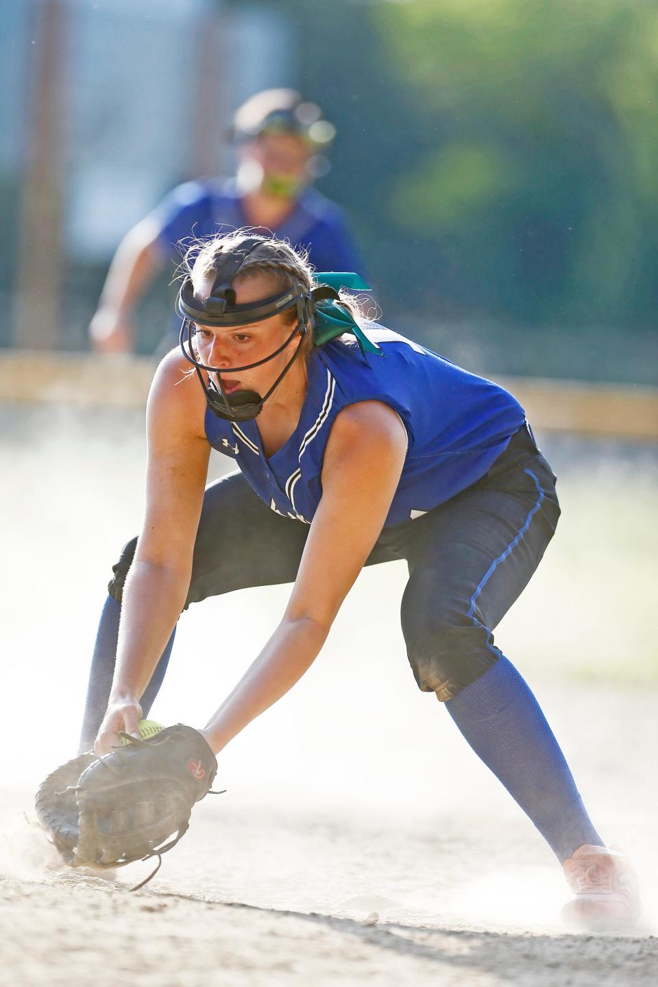 Reilly Austin, shown in action last season, hit two homers against Bay View on Friday to help lead Cumberland to a 4-2 win.