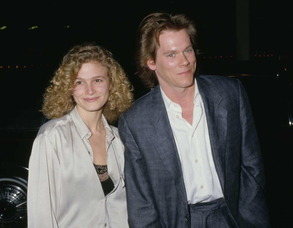 Kevin Bacon and his partner, American actress Kyra Sedgwick attend the rehearsals for the 45th Annual Golden Globe Awards, held at the Beverly Hilton Hotel in Beverly Hills, California, 22nd January 1988