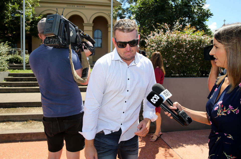 Dean Anderson attends the inquest into William Tyrrell's disappearance at Taree Local Court in Taree, NSW, Thursday, March 12, 2020. William Tyrrell disappeared from a Kendall property belonging to his foster grandparents on September 12, 2014. (AAP Image/Nathan Edwards) NO ARCHIVING