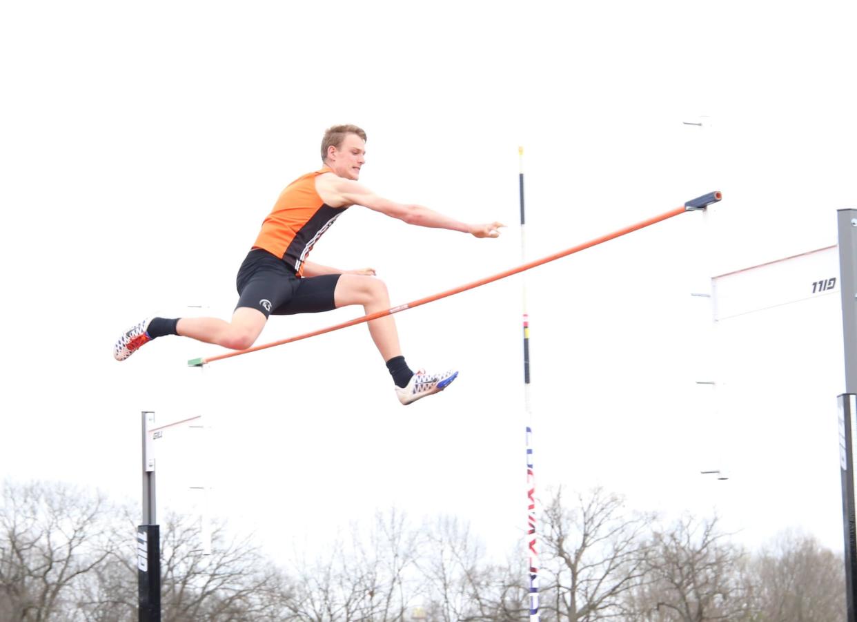 Wyatt Miller placed first overall in the pole vault event on Tuesday.