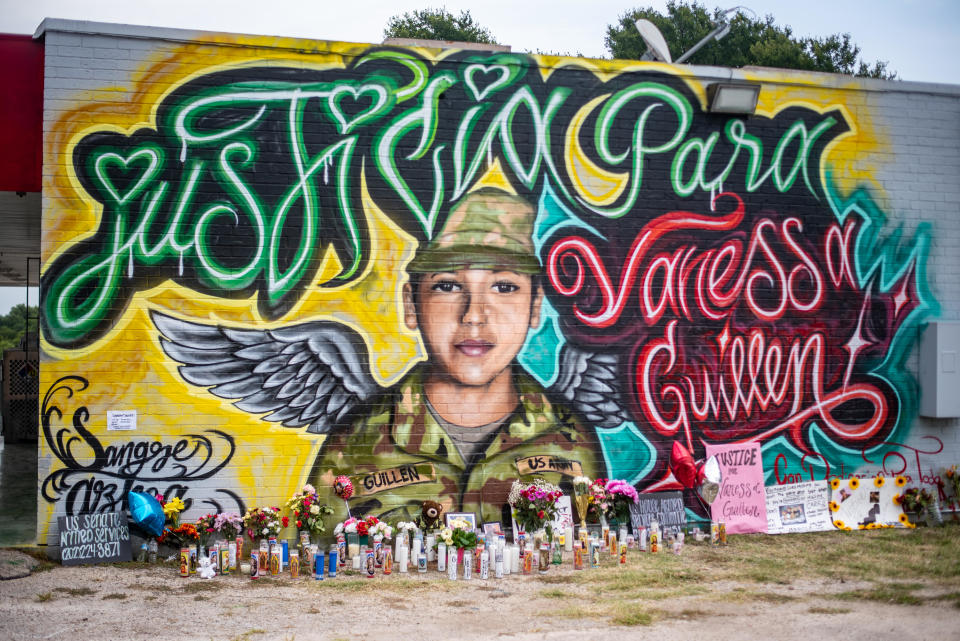 A mural of Vanessa Guillen in Austin on July 6, 2020. / Credit: Sergio Flores / Getty