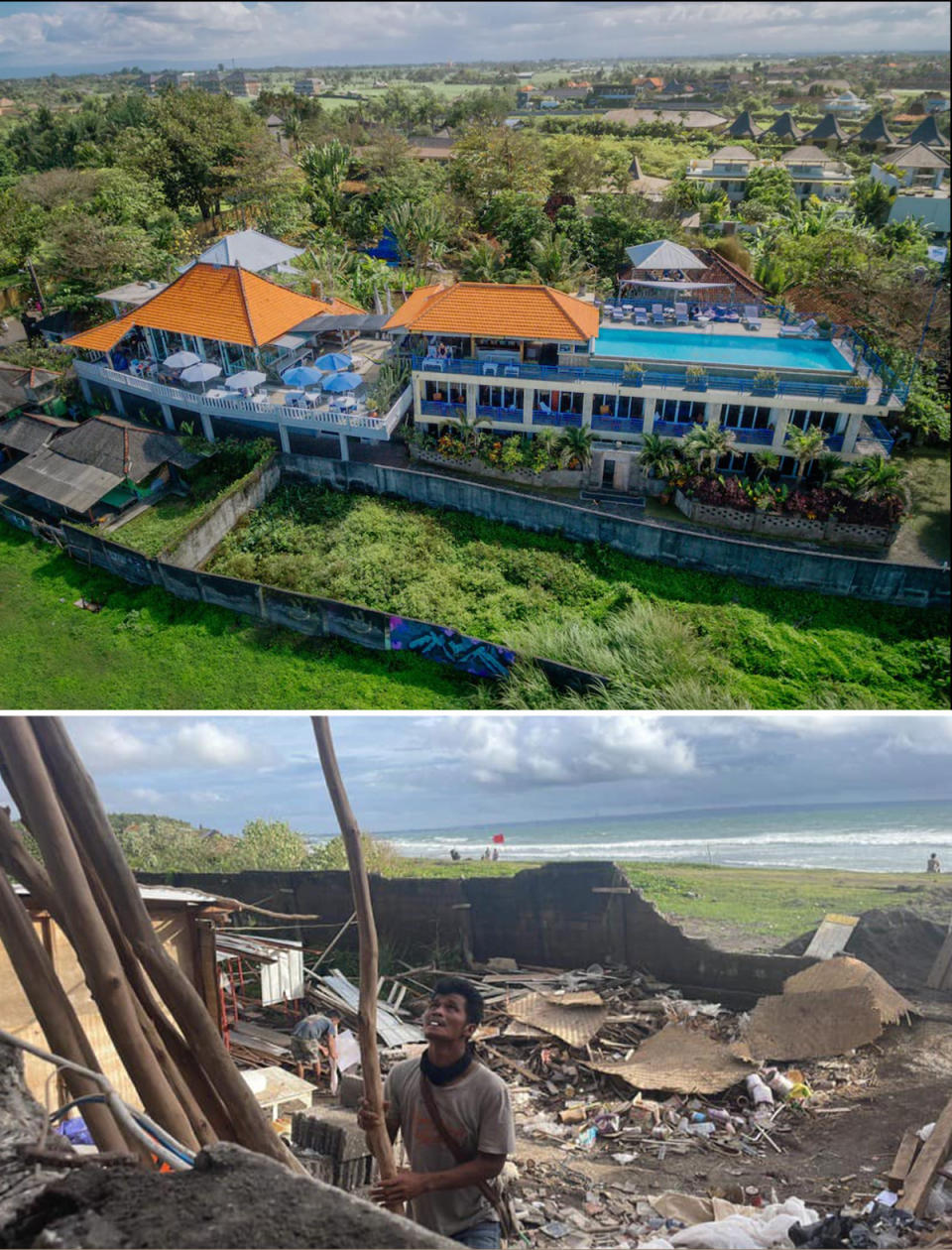 Aussie tourist arrives in Bali to find luxury resort DEMOLISHED