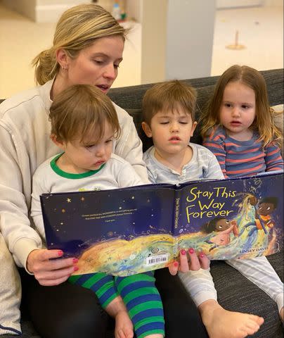 Sara Haines/Instagram Sara Haines reads to her children