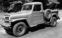 <p>Shortly after introducing the CJ series, little more than a civilian-ized version of the wartime Jeep, Willys-Overland brings out the larger "4x4 Pickup" in 1947. Available in 1/2-ton panel-van and 1-ton pickup forms, the truck is initially powered by a 63-hp L-head four-cylinder engine and is about as bare-bones as the CJ.</p>