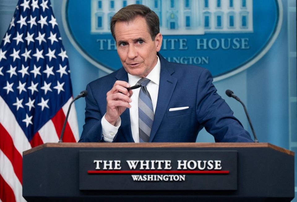 PHOTO: National Security Council spokesman John Kirby speaks during the daily press briefing in the Brady Press Briefing Room of the White House, in Washington, D.C., on June 17, 2024. (Saul Loeb/AFP via Getty Images)