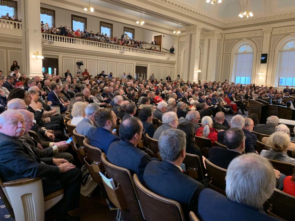 New Hampshire lawmakers gather for Organization Day in the State House Wednesday, Dec. 7, 2022.