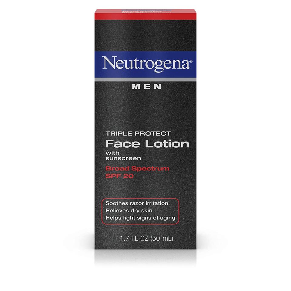 Neutrogena Men Triple Protect Face Lotion with Sunscreen SPF 20best men's skincare brands, best skincare brands for men