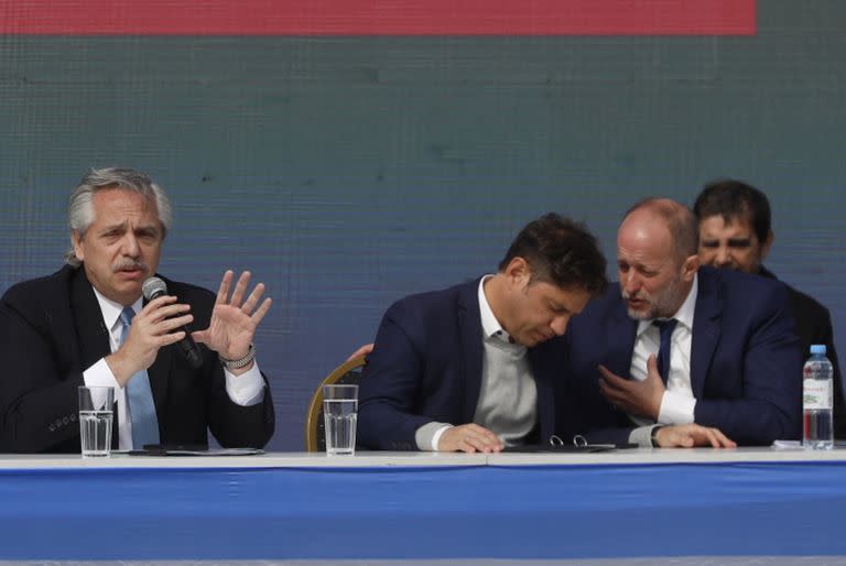 Alberto Fernández en Lomas de Zamora junto a Axel Kicillof y Martín Insaurralde