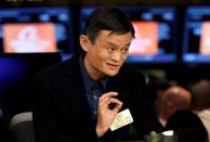 Alibaba Group Holding Ltd founder Jack Ma is interviewed at the New York Stock Exchange before his company's initial public offering (IPO) under the ticker "BABA" in New York September 19, 2014. REUTERS/Lucas Jackson
